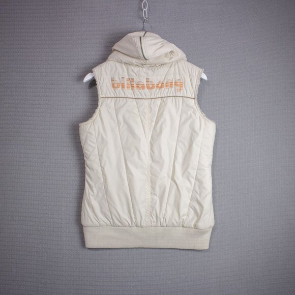 Billabong Y2K Vintage Puffer Sherpa Zip up Hoodie Vest - Picture 2 of 11